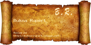 Bukna Rupert névjegykártya